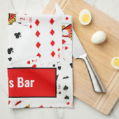 Collectie speelkaarten theedoek (Quarter Fold)