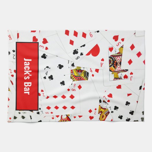 Collectie speelkaarten theedoek (Horizontaal)