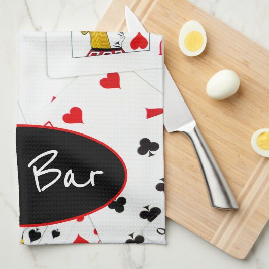 Collectie speelkaarten theedoek (Quarter Fold)