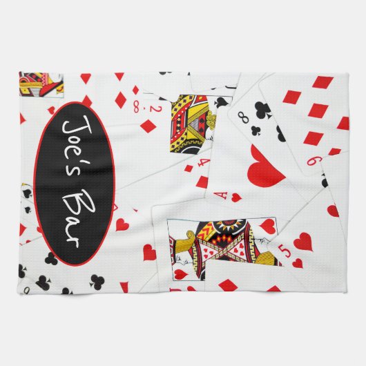 Collectie speelkaarten theedoek (Horizontaal)