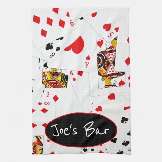 Collectie speelkaarten theedoek (Verticaal)