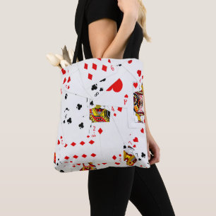 Collectie speelkaarten tote bag