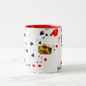 Collectie speelkaarten tweekleurige koffiemok (Center)