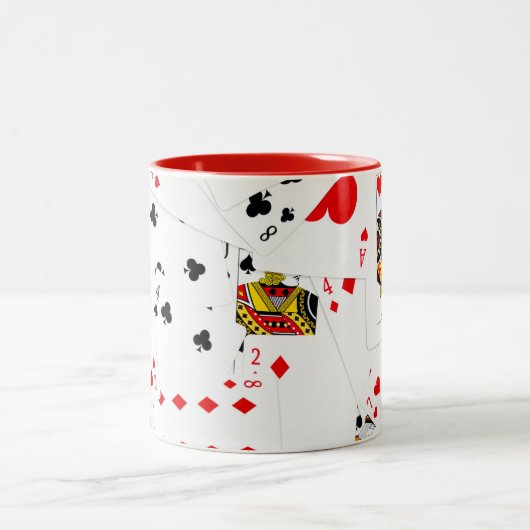 Collectie speelkaarten tweekleurige koffiemok (Center)