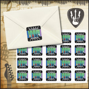 Collectie Spotlight Stickers Elektrische Gitaar