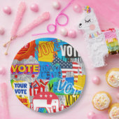 Collectie stemmen papieren bordje (Feest)