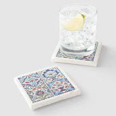 Collectie Turkse tegels Stenen Onderzetter (Zijkant)