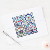Collectie Turkse tegels Vierkante Sticker (Envelop)