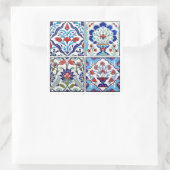 Collectie Turkse tegels Vierkante Sticker (Tas)