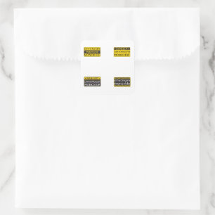 Collectie van 4 waarschuwingssignalen voor diwater vierkante sticker