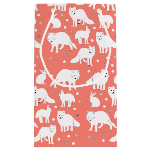 Collectie van Arctische dieren - Arctische weefsel Klein Cadeauzakje (Achterkant)