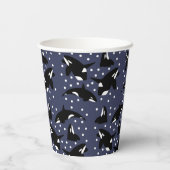 Collectie van Arctische dieren - Orcas Papieren Bekers (Achterkant)