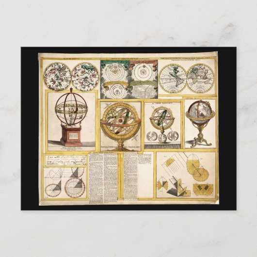 Collectie van astronomische instrumenten (1769) briefkaart (Voorkant)