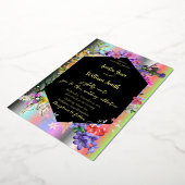 Collectie van bloem met kleurrijke achtergrond folie uitnodiging (Gedraaid)