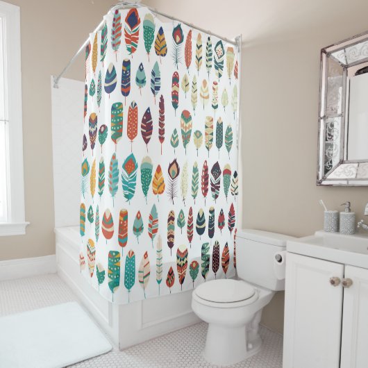 Collectie van boho -  etnische stammen trekken uit douchegordijn (In situ)