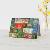 collectie van borden met retrorustylicentie kaart (Gele Bloem)