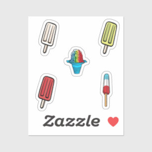 Collectie van consumptie-ijs sticker