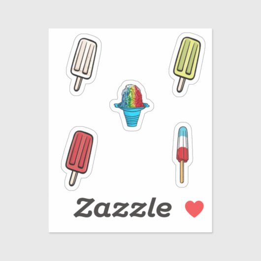 Collectie van consumptie-ijs sticker (Vel)