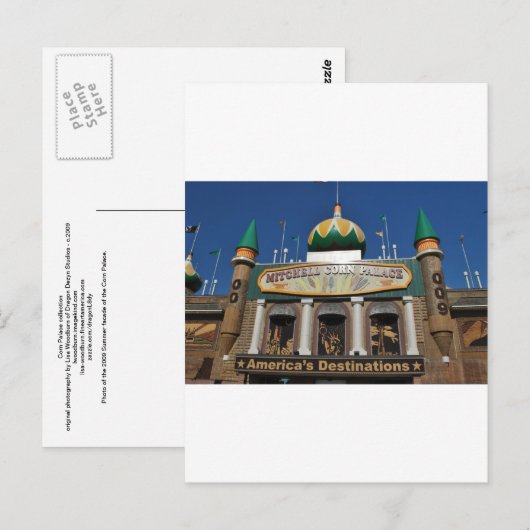 Collectie van Corn Palace Briefkaart (Voorkant / Achterkant)