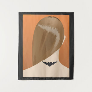 Collectie van damesnek Tattoo Art print nr. 1/10 Wandkleed