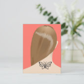 Collectie van damesnek Tattoo Art print nr. 2/10 Bedankkaart (Staand voorkant)