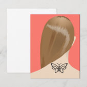 Collectie van damesnek Tattoo Art print nr. 2/10 Bedankkaart (Voorkant / Achterkant)