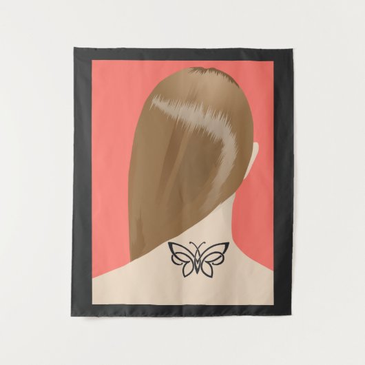 Collectie van damesnek Tattoo Art print nr. 2/10 Wandkleed (Voorkant)