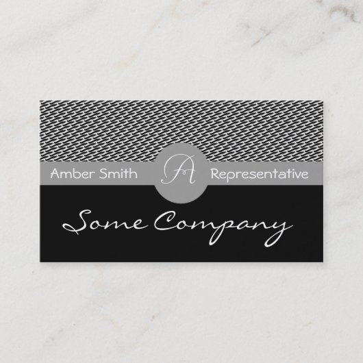 Collectie van de bovenste rand van de monogramcirk visitekaartje (Voorkant)