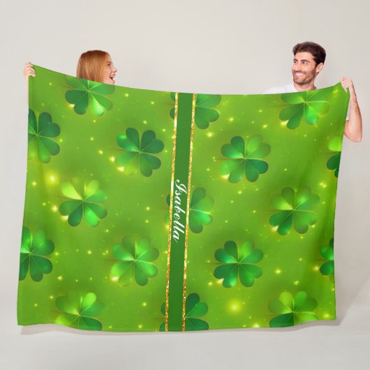 Collectie van de groene moderne St. Patrick's Day  Fleece Deken (In situ)