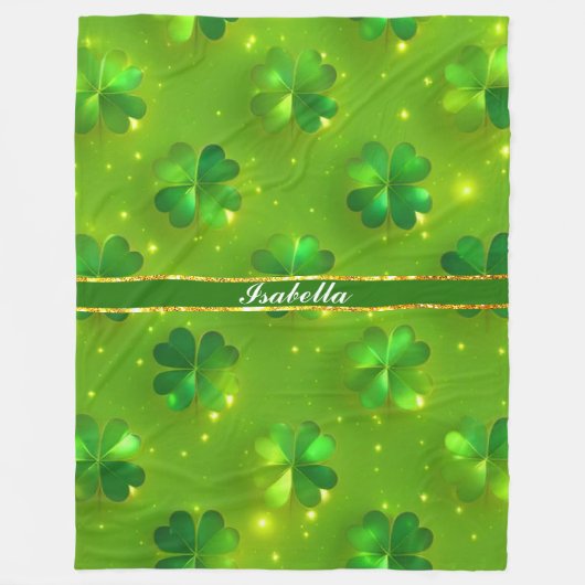 Collectie van de groene moderne St. Patrick's Day  Fleece Deken (Voorkant)