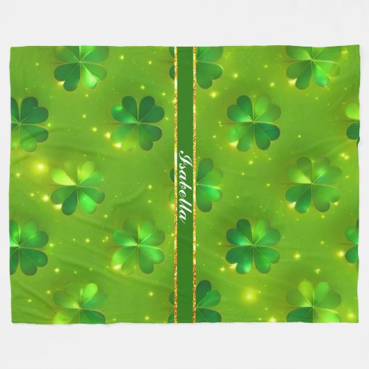 Collectie van de groene moderne St. Patrick's Day Fleece Deken (Voorkant (Horizontaal))