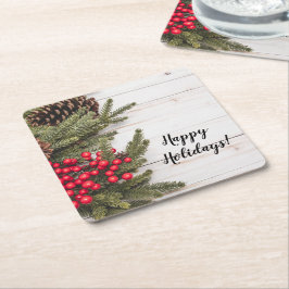 Collectie van de Grote en Holly Holiday Kartonnen Onderzetters