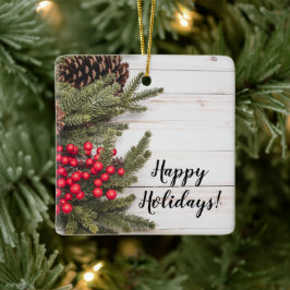 Collectie van de Grote en Holly Holiday Keramisch Ornament