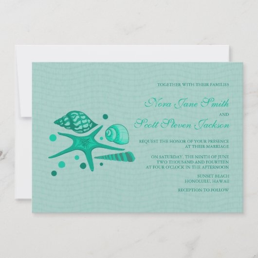 Collectie van de schelpen - Uitnodigingen voor de  (Voorkant)