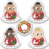 Collectie van diverse kerstbaby sticker (Voorkant)