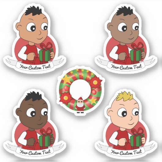 Collectie van diverse kerstbaby sticker (Voorkant)