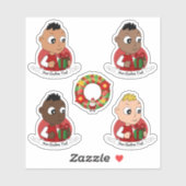 Collectie van diverse kerstbaby sticker (Vel)