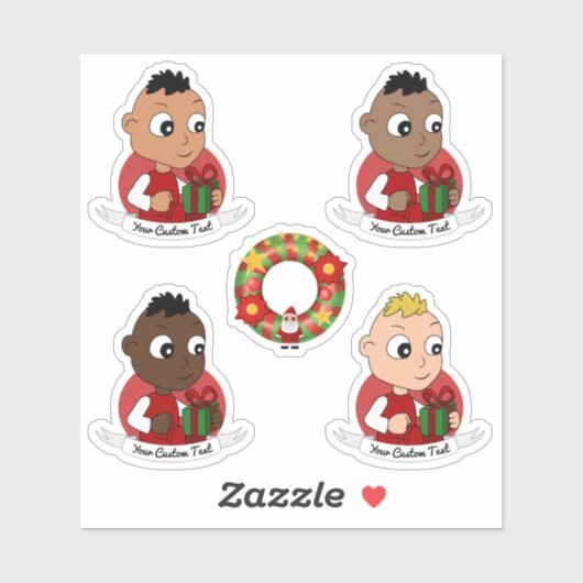 Collectie van diverse kerstbaby sticker (Vel)