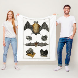 Collectie van diverse vleermuizen fleece deken