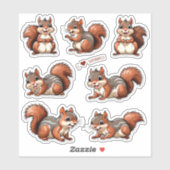 Collectie van eekhoorns Stickers (Vel)