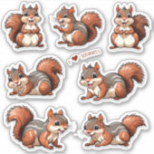 Collectie van eekhoorns Stickers (Voorkant)