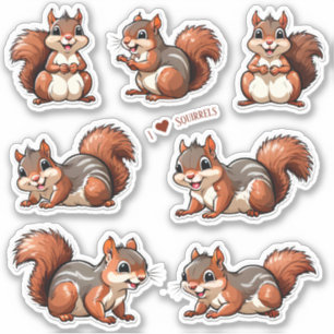 Collectie van eekhoorns Stickers