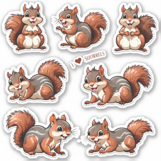 Collectie van eekhoorns Stickers (Voorkant)