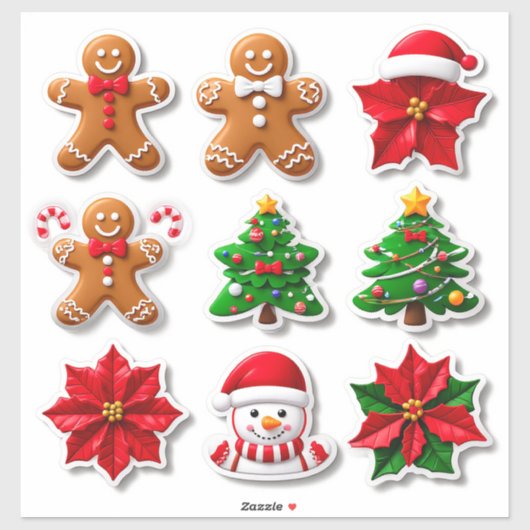 Collectie van feestelijke kerst iconen sticker (Vel)