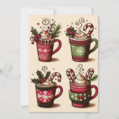 Collectie van feestelijke koffiebekers, kerstdecor feestdagenkaart (Voorkant)