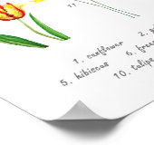 collectie van gele en oranje bloemen poster (Hoek)