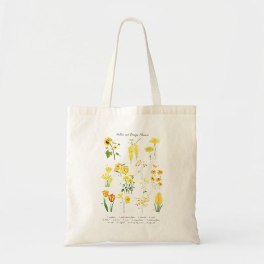 collectie van gele en oranje bloemen tote bag (Voorkant)
