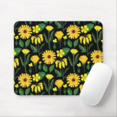 collectie van gele maisie op zwart muismat (Met muis)