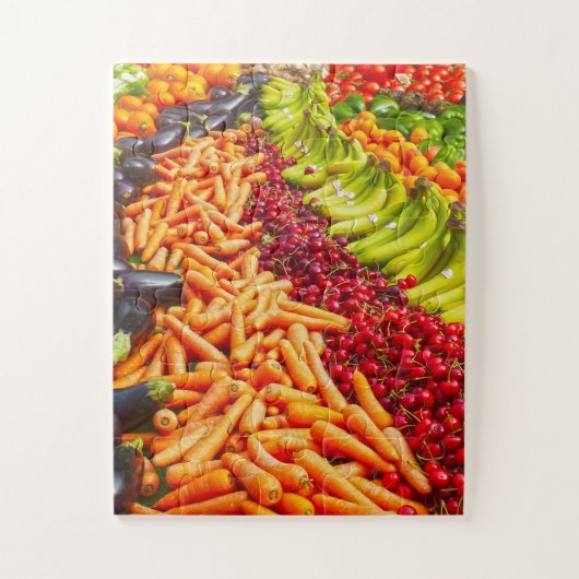 Collectie van groenten en fruit legpuzzel (Verticaal)