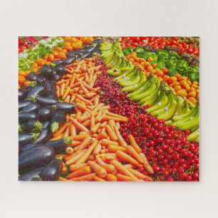 Collectie van groenten en fruit legpuzzel